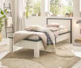 Bett Stove in wei� Pinie und anthrazit Landhaus Einzelbett Liegefl�che 90 x 200 cm
