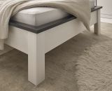Bett Stove in wei� Pinie und anthrazit Landhaus Einzelbett Liegefl�che 90 x 200 cm