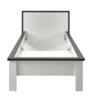 Bett Stove in wei� Pinie und anthrazit Landhaus Einzelbett Liegefl�che 90 x 200 cm