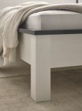 Bett Stove in wei� Pinie und anthrazit Landhaus Einzelbett Liegefl�che 140 x 200 cm