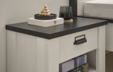 Nachttisch Stove in wei� Pinie und anthrazit Landhaus Nachtkommode mit Schubkasten in Komforth�he 60 x 61