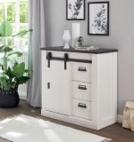 Kommode Stove in wei� Pinie und anthrazit Landhaus Sideboard 93 x 91 cm