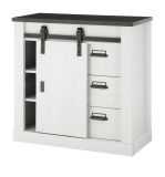 Kommode Stove in wei� Pinie und anthrazit Landhaus Sideboard 93 x 91 cm
