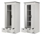 Schlafzimmer Set 4-teilig Stove in wei� Pinie Landhaus mit Bett, Kleiderschrank, Nachttisch und Kommode