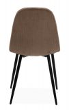 4 x Stuhl Lenja in braun Cord und schwarz 4-Fu�stuhl K�chen- und Esszimmerstuhl 4er Set