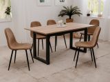 4 x Stuhl Lenja in braun Cord und schwarz 4-Fu�stuhl K�chen- und Esszimmerstuhl 4er Set