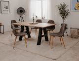 4 x Stuhl Lenja in grau Cord 4-Fu�stuhl K�chen- und Esszimmerstuhl 4er Set