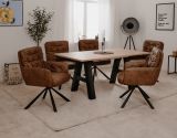 2 x Stuhl Milos in braun Leder-Optik 180� drehbar K�chen- und Esszimmerstuhl 2er Set