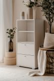 Regalschrank Fidan in wei� Regal mit 2x Schubkasten 46 x 97 cm
