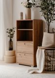 Regalschrank Fidan in Artisan Eiche Regal mit 2 x Schubkasten 46 x 97 cm