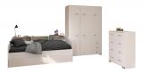 Parisot Kinder- und Jugendzimmer Sleep41 in wei� Komplett-Set 3-teilig mit Stauraumbett, Kleiderschrank und Kommode