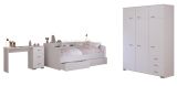 Parisot Kinder- und Jugendzimmer Sleep42 in wei� Komplett-Set 3-teilig mit Stauraumbett, Kleiderschrank und Schreibtisch