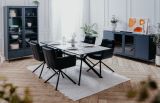 Vitrine Barina in blau Wohn- und Esszimmer Vitrinenschrank 100 x 183 cm