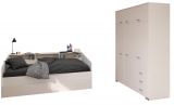 Parisot Kinder- und Jugendzimmer Sleep43 in wei� Komplett-Set 2-teilig mit Stauraumbett und Kleiderschrank