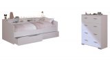 Parisot Kinder- und Jugendzimmer Sleep45 in wei� Komplett-Set 2-teilig mit Stauraumbett und Kommode