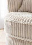 Drehsessel Comfy in wollwei� Mega Cord XL, Loveseat 360� inklusive 3x Kissen