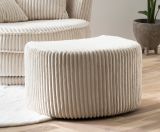 Drehsessel Comfy in wollwei� Mega Cord XL, Loveseat 360� inklusive 3x Kissen