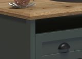 Couchtisch Meadow in gr�n und Evoke Eiche Landhaus Beistelltisch 101 x 60 cm
