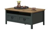 Couchtisch Meadow in gr�n und Evoke Eiche Landhaus Beistelltisch 101 x 60 cm