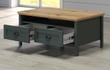 Couchtisch Meadow in gr�n und Evoke Eiche Landhaus Beistelltisch 101 x 60 cm