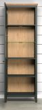 Vitrine Meadow in gr�n und Evoke Eiche Landhaus Vitrinenschrank inklusive LED Beleuchtung 69 x 198 cm