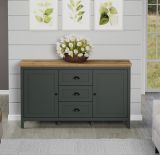 Sideboard Meadow in gr�n und Evoke Eiche Landhaus Wohn- und Esszimmer Kommode 146 x 86 cm