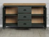 Sideboard Meadow in gr�n und Evoke Eiche Landhaus Wohn- und Esszimmer Kommode 146 x 86 cm
