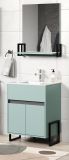 Badezimmer Spiegel Matix in dusk blue und grau Badspiegel 64 x 74 cm