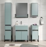 Badezimmer Spiegel Matix in dusk blue und grau Badspiegel 64 x 74 cm