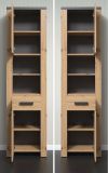 Badezimmer Hochschrank Jorik in Artisan Eiche und Matera grau Badschrank 53 x 196 cm