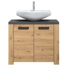 Waschbeckenunterschrank Jorik in Artisan Eiche und Matera grau Badezimmer Unterschrank 79 x 67 cm