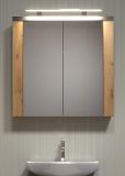 Badezimmer Spiegelschrank Jorik in Artisan Eiche und Grau, Badschrank 2-t�rig 79 x 78 cm