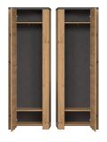 Garderobenschrank Follow in Artisan Eiche und Matera grau Flur Garderobe 62 x 199 cm