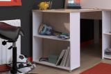 Parisot Hochbett Lucas in wei� und Eiche Kinder- und Jugendzimmer Bett mit Schreibtisch