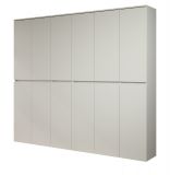 Garderobenschrank Metro in Wei�, 12-t�riger Schuhschrank 222 x 191 cm