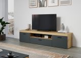 TV-Lowboard Tyler in grau und Evoke Eiche XL TV Unterteil 230 x 52 cm