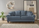 Sofa Adelina in blau Landhaus Couch 3,5-Sitzer 230 cm