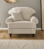Sessel Adelina in beige Landhaus Loungesessel 110 cm