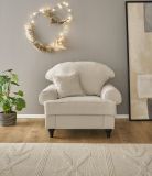 Sessel Adelina in beige Landhaus Loungesessel 110 cm