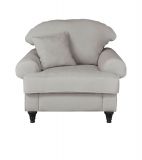 Sessel Adelina in hellgrau Landhaus Loungesessel 110 cm