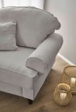 Sessel Set Adelina in hellgrau Landhaus Loungesessel inklusive Hocker