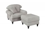 Sessel Set Adelina in hellgrau Landhaus Loungesessel inklusive Hocker