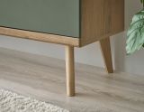 Highboard Juna in Salbei und Evoke Eiche Vitrine skandinavisch 90 x 134 cm