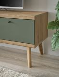 TV-Lowboard Juna in Salbei und Evoke Eiche TV Unterteil skandinavisch 107 x 50 cm