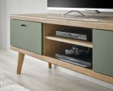 TV-Lowboard Juna in Salbei und Evoke Eiche TV Unterteil skandinavisch 160 x 50 cm