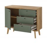 Sideboard Juna in Salbei und Evoke Eiche Kommode skandinavisch 107 x 83 cm