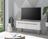 TV-Lowboard Isgard in wei� matt und Scandi Eiche TV Unterteil skandinavisch 107 x 50 cm