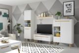 TV-Lowboard Isgard in wei� matt und Scandi Eiche TV Unterteil skandinavisch 107 x 50 cm