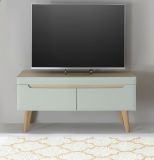 TV-Lowboard Isgard in Pistazie matt und Scandi Eiche TV Unterteil skandinavisch 107 x 50 cm