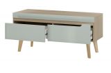Wohnwand Isgard in Pistazie matt und Scandi Eiche Wohnkombination skandinavisch 4-teilig 344 cm